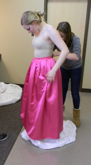 add pink skirt