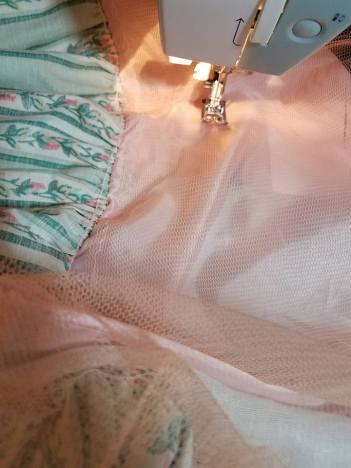 adding petticoat net under the ruffles